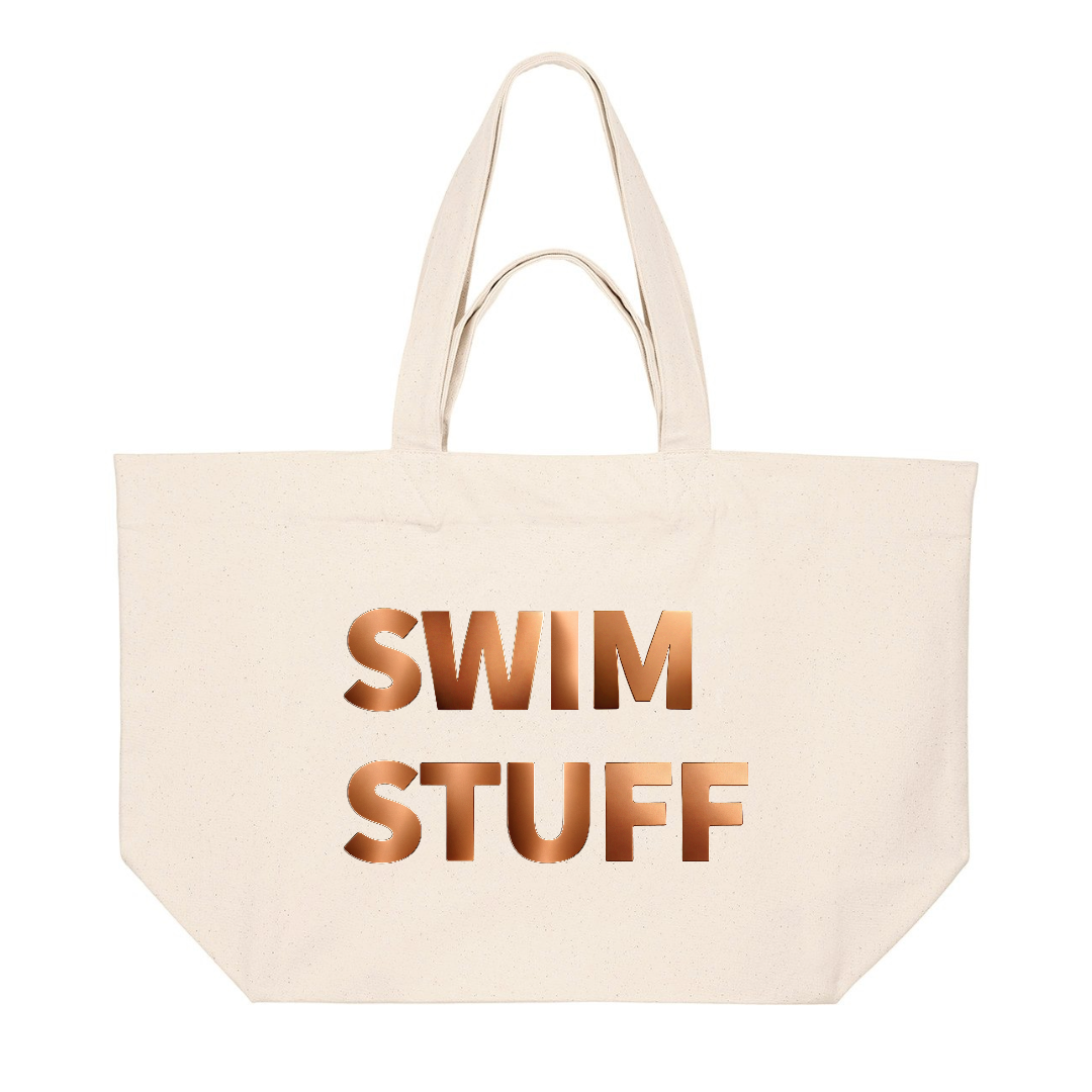 PREMIUM NATURAL TOTE BAG WITH BRONZE PRINT