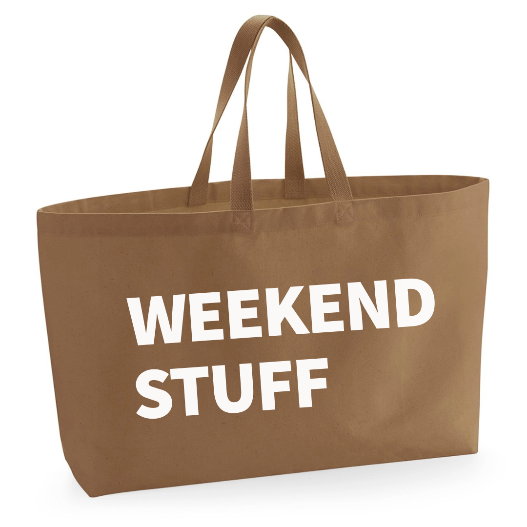 WEEKEND STUFF EXTRA LARGE TOTE BAG
