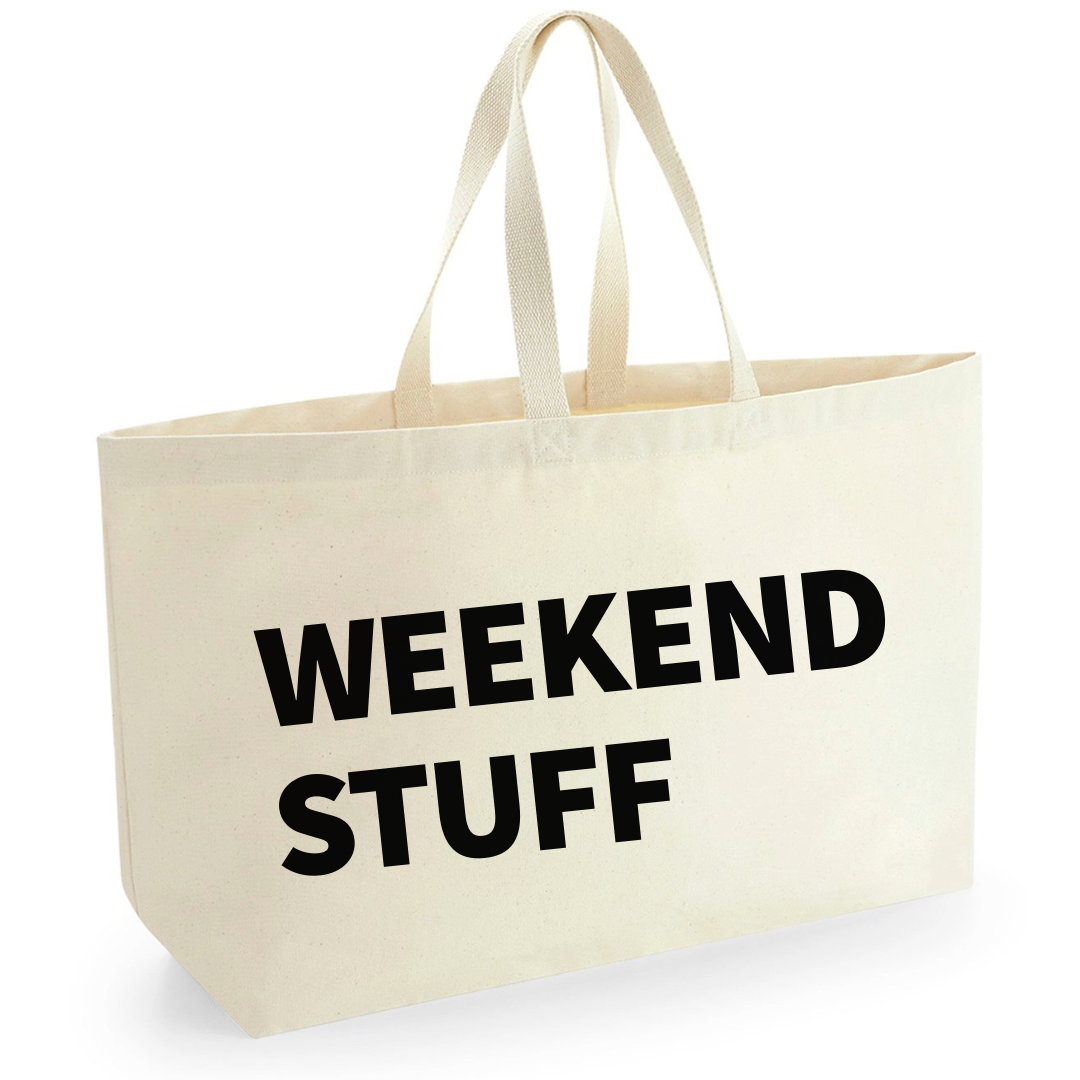 WEEKEND STUFF EXTRA LARGE TOTE BAG