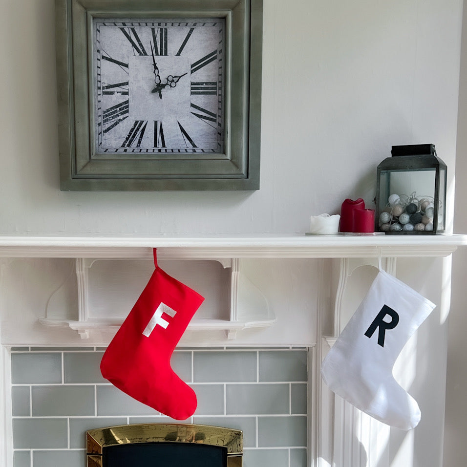 PERSONALISED SMALL WHITE CHRISTMAS STOCKING
