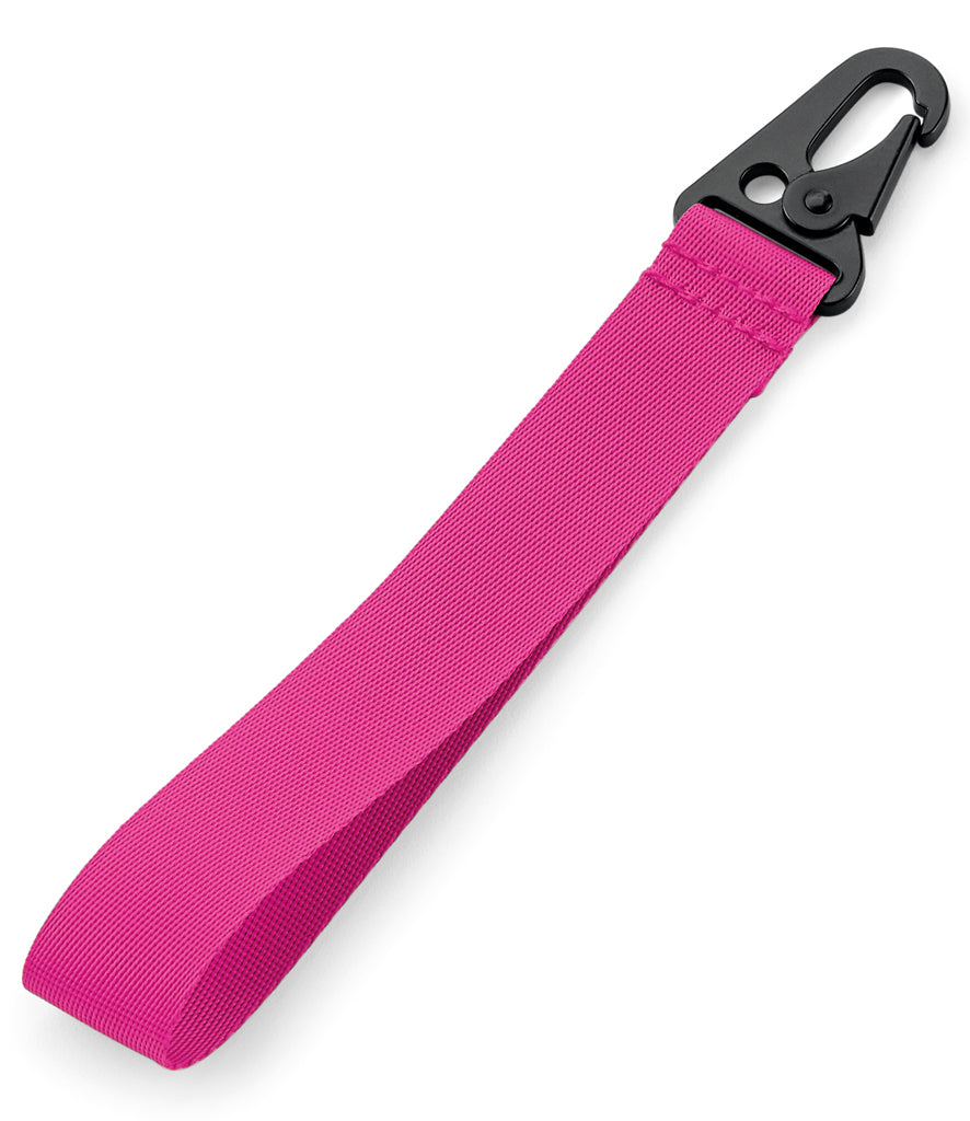 Personalised wristlet key ring in fuchsia pink
