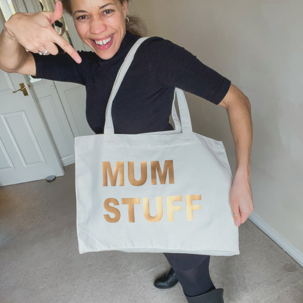 PERSONALISED NATURAL TOTE WITH BRONZE PRINT