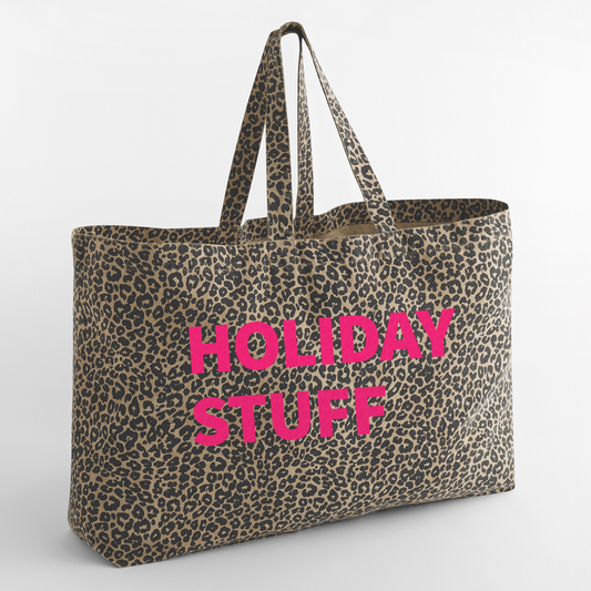 PERSONALISED LEOPARD PRINT EXTRA LARGE TOTE BAG