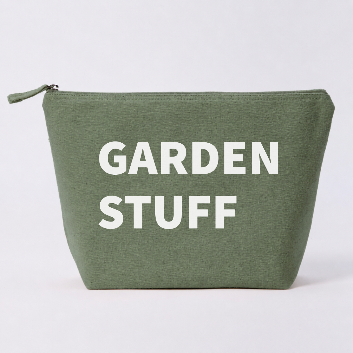 PERSONALISED LARGE GREEN RECYCLED CANVAS POUCH