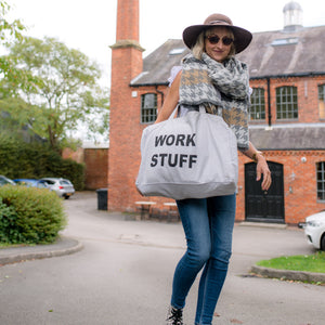 PERSONALISED GREY TOTE WITH BLACK PRINT