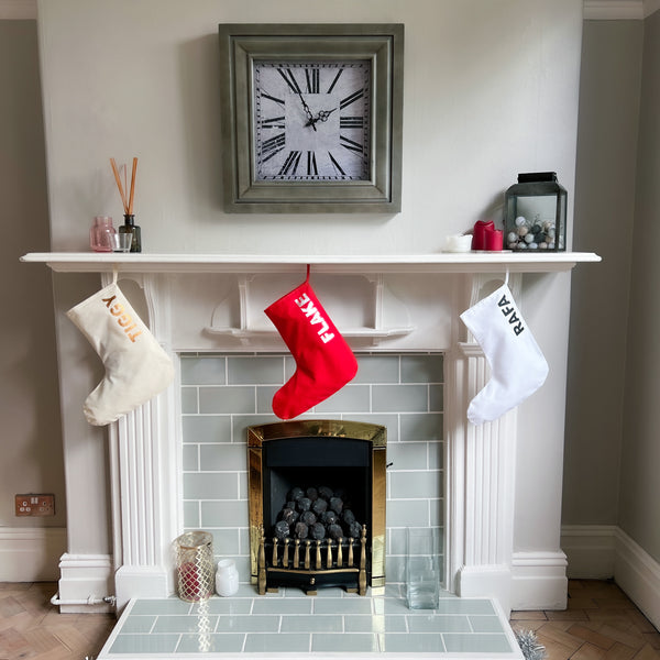 PERSONALISED SMALL RED CHRISTMAS STOCKING