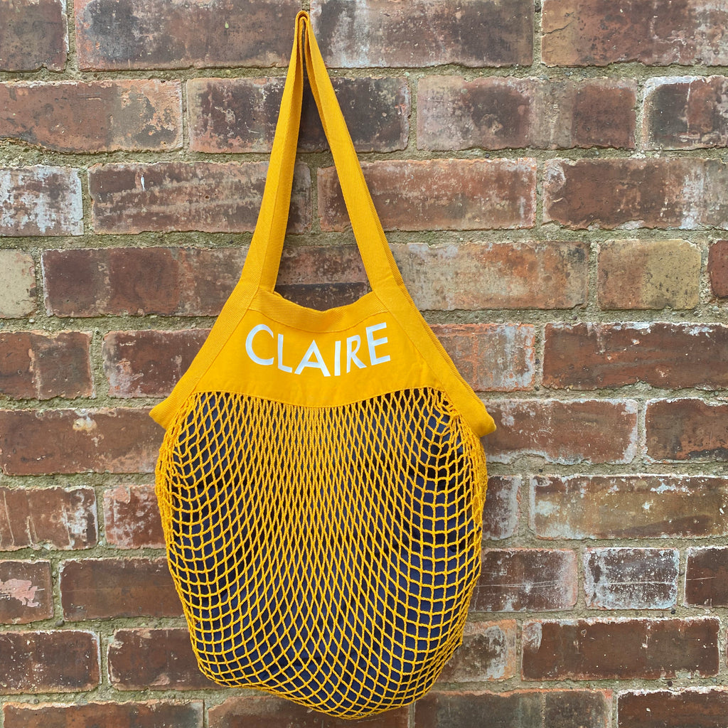 PERSONALISED ORGANIC COTTON MESH BAG – My Bags Of Stuff