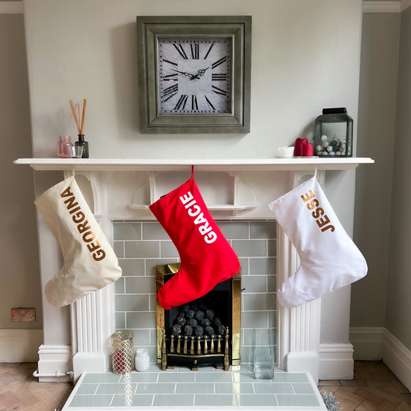 PERSONALISED LARGE RED CHRISTMAS STOCKING