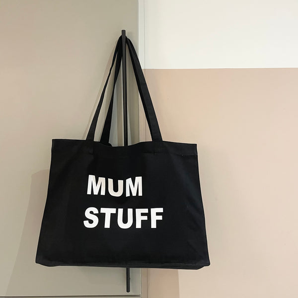 PERSONALISED BLACK TOTE WITH WHITE PRINT