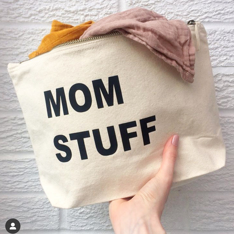 Personalised natural canvas pouch with teacher stuff wording example