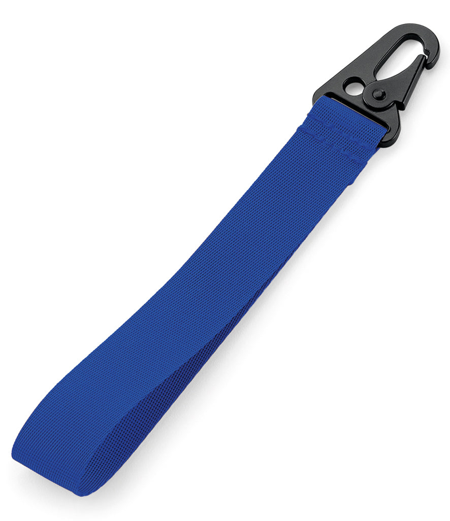 Personalised wristlet key ring in royal blue