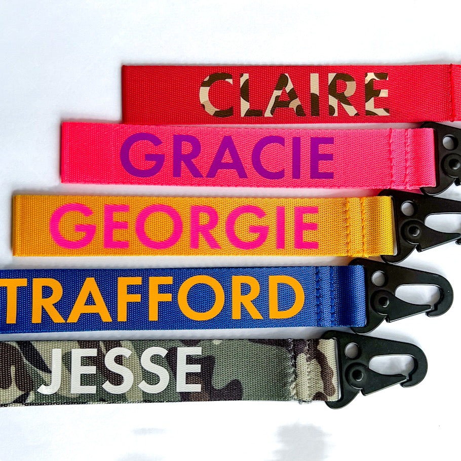 Personalised wristlet key ring size reference 20.5cm x 2.5cm